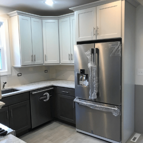 Updated kitchen with white cabinets