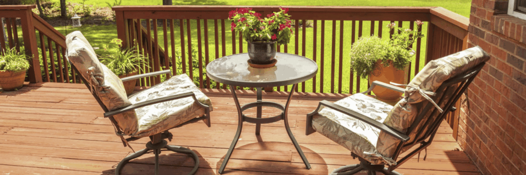 wood deck in suburban Chicago