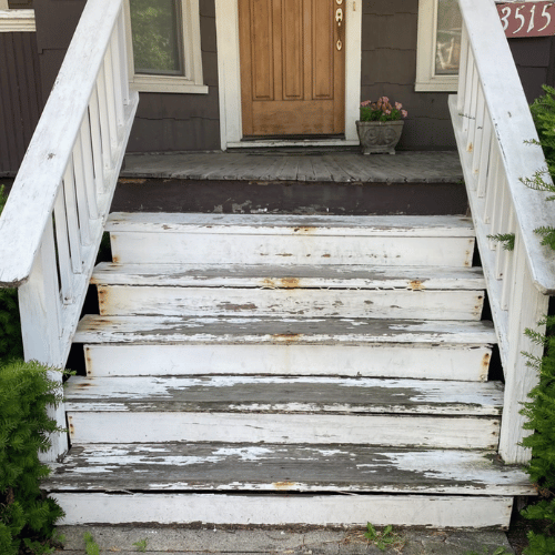 Custom Decks & Wood Stairs - Before photo